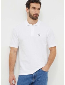 Calvin Klein Jeans poló fehér, férfi, nyomott mintás