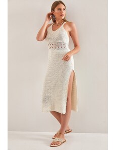 Bianco Lucci Women's Waist Patterned Knitwear Dress