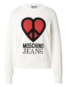 Moschino Jeans Pulóver piros / fekete / fehér
