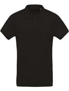 Kariban organikus rövid ujjú férfi galléros piké póló KA209, Black-3XL