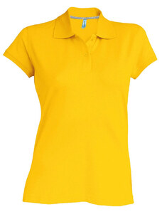 Kariban rövid ujjú galléros Női piké póló KA242, Yellow-2XL