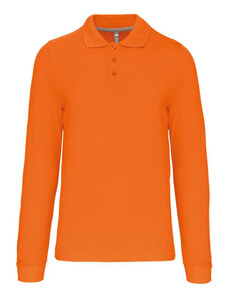 Kariban férfi hosszú ujjú galléros piké póló KA243, Orange-2XL