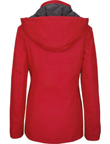 Kariban levehető kapucnis bélelt Női kabát KA6108, Red-2XL
