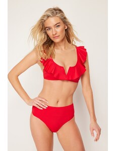 Trendyol Red Bralette fodros bikini felső