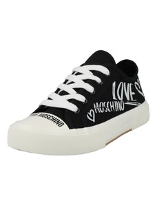 Love Moschino Rövid szárú sportcipők 'POP LOVE' fekete / fehér