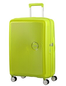 American Tourister SOUNDBOX bővíthető négykerekű lime színű közepes bőrönd 88473-6263