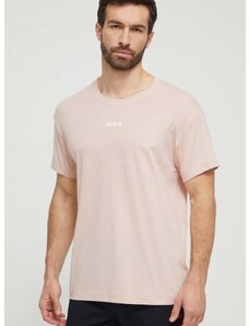 HUGO póló otthoni viseletre rózsaszín, nyomott mintás
