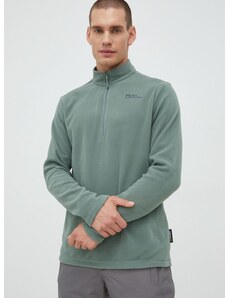 Jack Wolfskin sportos pulóver Taunus zöld, férfi, sima