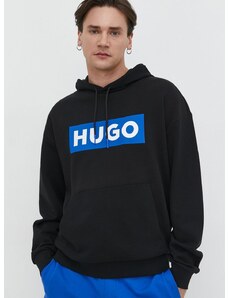 Hugo Blue felső fekete, férfi, nyomott mintás, kapucnis