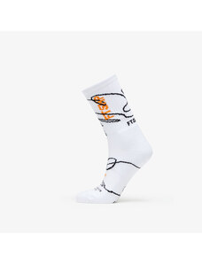 Férfi zoknik Footshop The Skateboard Socks White/ Orange
