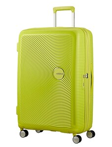 American Tourister SOUNDBOX bővíthető négykerekű lime színű közepes bőrönd 88473-6263