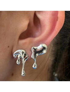Trendi Folyékony fém alakú fülbevaló