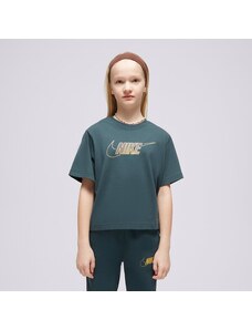 Nike Póló G Nsw Tee Boxy Metallic Hbr Girl Gyerek Ruházat Póló FJ6785-328 Zöld