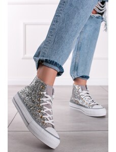 Ideal Ezüst színű csillogó boka tornacipő Morissa
