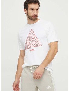 adidas pamut póló TIRO fehér, férfi, nyomott mintás, IN6257