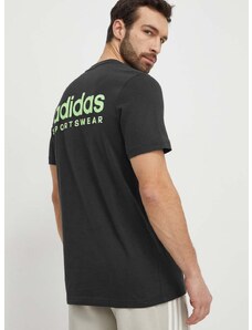 adidas pamut póló szürke, férfi, nyomott mintás, IX4452