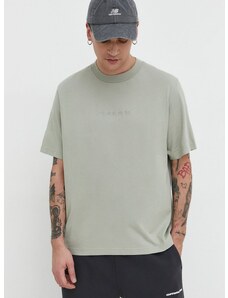 Abercrombie & Fitch pamut póló zöld, férfi, sima