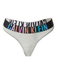 Calvin Klein Underwear String bugyik 'Intense Power Pride' azúr / szürke melír / narancs / fekete