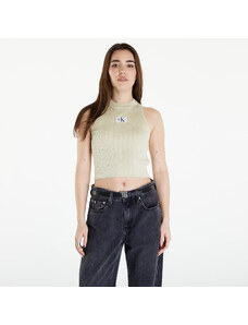 Felső Calvin Klein Jeans Woven Label SweaterTank Top Green Haze