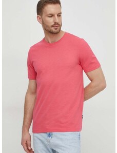 BOSS t-shirt rózsaszín, férfi, sima