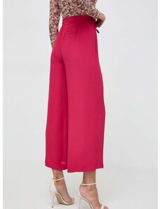 Marella nadrág selyemkeverékből rózsaszín, magas derekú széles
