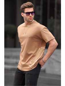 Madmext Men's Cappuccino Patterned T-Shirt 6178