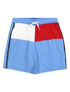 Tommy Hilfiger Underwear Rövid fürdőnadrágok 'Flag' világoskék / piros / fekete / fehér