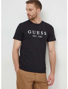 Guess t-shirt fekete, férfi, nyomott mintás, U4RI22 K6YW0