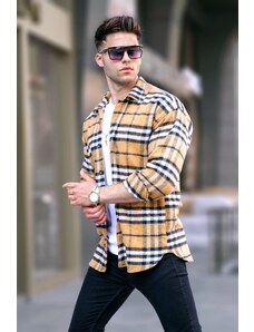 Madmext Yellow Regular Fit Lumberjack Shirt 5553