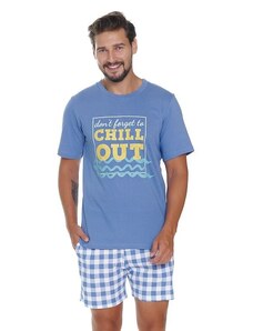 DN Nightwear Chill out II férfi pizsama, kék