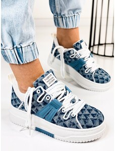 Webmoda Női mintás cipő platformmal - kék