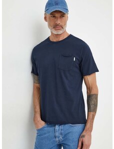 Pepe Jeans pamut póló Single Carrinson sötétkék, férfi, sima