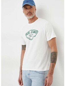 Pepe Jeans pamut póló Cherry fehér, férfi, nyomott mintás
