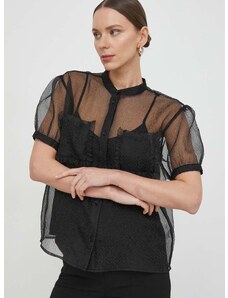 Custommade ing Cam női, állógalléros, fekete, relaxed, 999344201