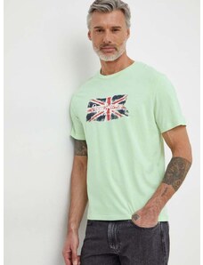 Pepe Jeans pamut póló Clag zöld, férfi, nyomott mintás