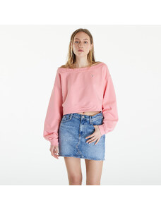 Tommy Hilfiger Női kapucnis pulóver Tommy Jeans Cropped Off Shoulder Sweatshirt Pink