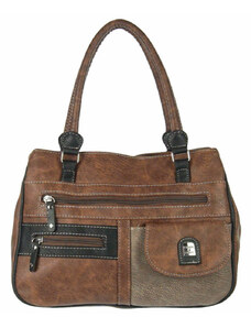 Charm&shape Két külön részes kézi fogós barna női műbőr táska