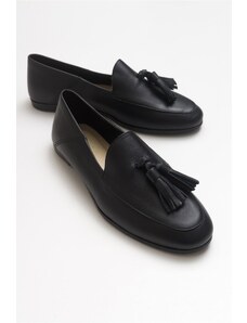 LuviShoes F04 Black Skin Leather Shoes