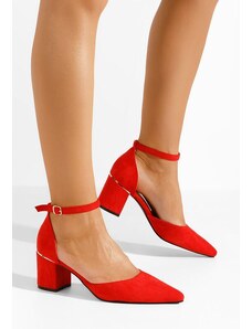 Zapatos Charmella v2 piros vastag sarkú magassarkú