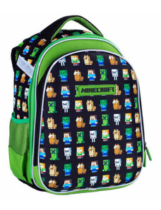 astra - Astra Minecraft ergonómikus hátizsák, iskolatáska, 2 rekeszes, 40x28x21cm, Multi Characters, Astra