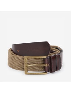 Barbour Albyn Leather Webbing Belt — Military Brown
