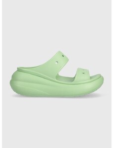 Crocs papucs Classic Crush Sandal zöld, női, platformos, 207670, 207521