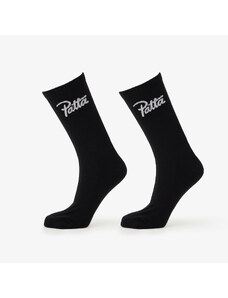 Férfi zoknik Patta Script Logo Sport Socks 2-Pack Black