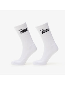 Férfi zoknik Patta Script Logo Sport Socks 2-Pack White