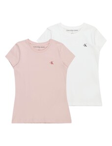 Calvin Klein Jeans Póló rózsaszín / cseresznyepiros / fekete / fehér