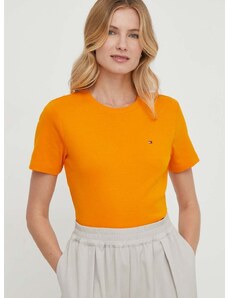 Tommy Hilfiger pamut póló női, narancssárga
