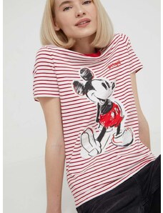 Desigual t-shirt x Disney női, piros
