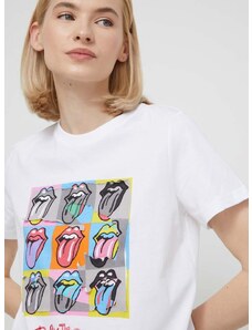 Desigual pamut póló x The Rolling Stones női, fehér