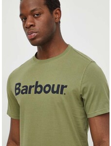 Barbour pamut póló zöld, nyomott mintás