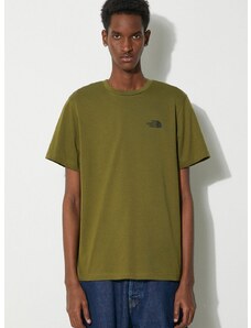 The North Face t-shirt M S/S Simple Dome Tee zöld, férfi, nyomott mintás, NF0A87NGPIB1